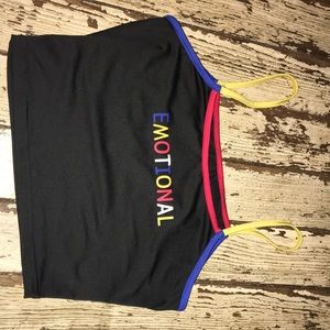 Crop top with emotional lettering